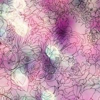 hand drawn abstract flowers on blurred flower background photo
