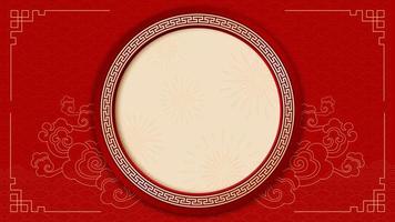 Chinese new year background with traditional line art and pattern decoration vector