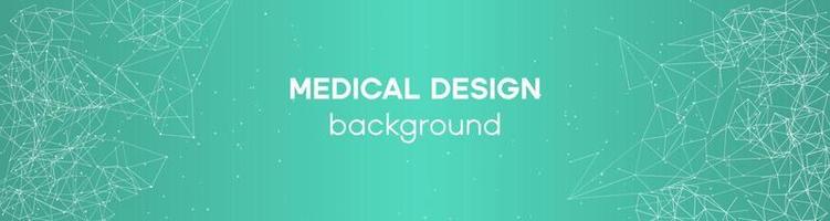 Wide medical polygon background. Network data header for business template. Futuristic physics layout vector