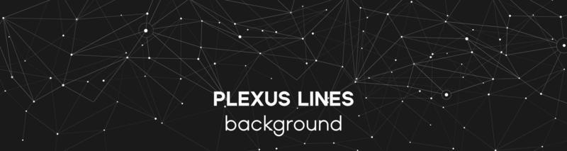 Back geometric abstract banner. Technology concept for website. Minimal molecular plexus line header template