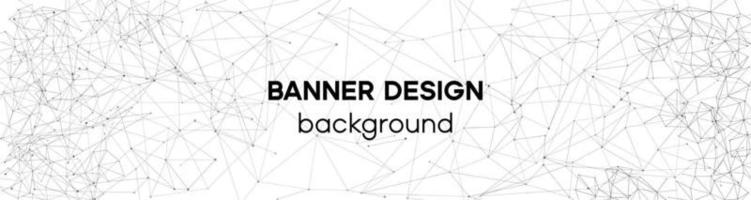 White geometric abstract website banner. Network technology concept. Futuristic pattern with connection of triangles vector