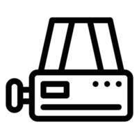 Computer icon black and white line vector