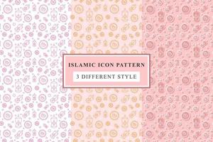 Islamic pattern Thin Line Icons on White Background ramadan design vector