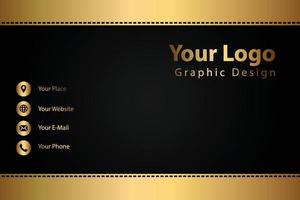 Creative black dark business card Template modern and Clean design vector