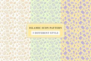 Islamic pattern Thin Line Icons on White Background ramadan design vector