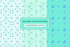 Islamic pattern Thin Line Icons on White Background ramadan design vector