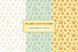 Islamic pattern Thin Line Icons on White Background ramadan design vector