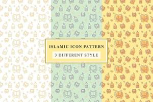 Islamic pattern Thin Line Icons on White Background ramadan design vector