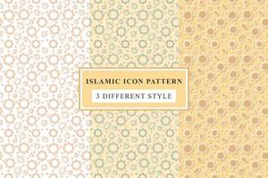 Islamic pattern Thin Line Icons on White Background ramadan design vector