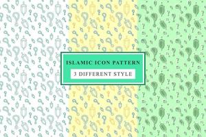 Islamic pattern Thin Line Icons on White Background ramadan design vector