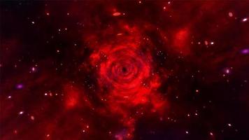 Túnel hiperespacial a través del vórtice del tiempo espacial rojo azul video