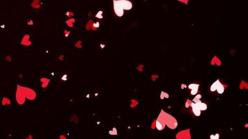 Flow glow pink red heart flashing background video