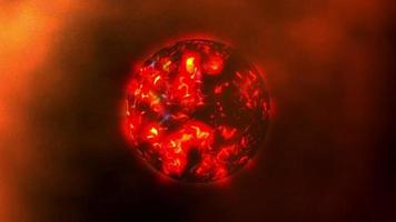 Dark energy star ball on orange colud. video