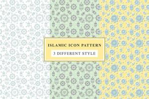 Islamic pattern Thin Line Icons on White Background ramadan design vector