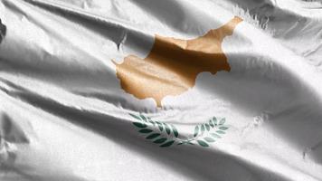 Cyprus textile flag slow waving on the wind loop. Cypriot banner smoothly swaying on the breeze. Fabric textile tissue. Full filling background. 20 seconds loop. video