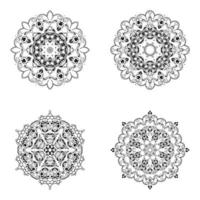 set bundle Black and white mandala vector element