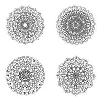 set bundle Black and white mandala vector element