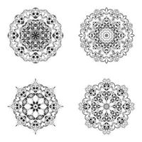 set bundle Black and white mandala vector element