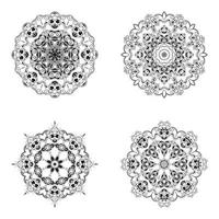 set bundle Black and white mandala vector element