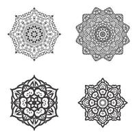 set bundle Black and white mandala vector element
