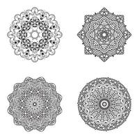 set bundle Black and white mandala vector element