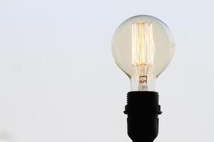 vintage light bulb with copy space as creative concept photo