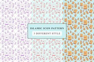 Islamic pattern Thin Line Icons on White Background ramadan design vector