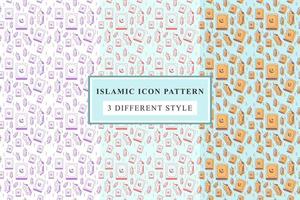 Islamic pattern Thin Line Icons on White Background ramadan design vector