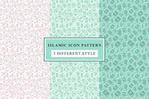 Islamic pattern Thin Line Icons on White Background ramadan design vector