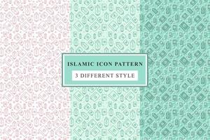 Islamic pattern Thin Line Icons on White Background ramadan design vector