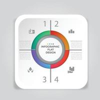 visualización de datos comerciales. diagrama del proceso. elementos abstractos de gráfico, diagrama con pasos, opciones, partes o procesos. plantilla de negocio vectorial para presentación. concepto creativo para infografía. vector