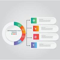 visualización de datos comerciales. diagrama del proceso. elementos abstractos de gráfico, diagrama con pasos, opciones, partes o procesos. plantilla de negocio vectorial para presentación. concepto creativo para infografía. vector