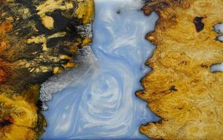 Casting epoxy resin panel with maple burl wood, Top view of wooden for the background photo