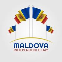 Ilustración de vector de diseño de día de la independencia de moldavia.