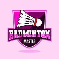 Ilustración de vector de logotipo de diseño de bádminton