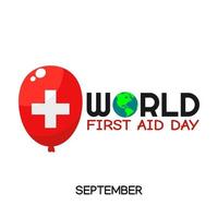 WORLD FIRST AID DAY vector lllustration