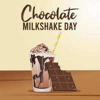 Chocolate milkshake day vector lllustration