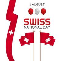 Switzerland national day vector lllustration