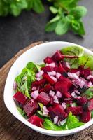 beetroot salad mix leaves green beet vegetable fresh dietary vegan or vegetarian food