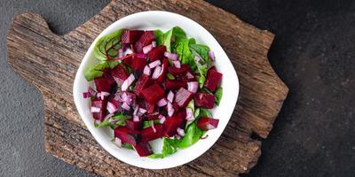 beetroot salad mix leaves green beet vegetable fresh dietary vegan or vegetarian food