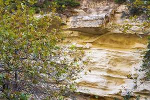 Mountains of avakas gorge in autumn. Hiking in the gorge. photo