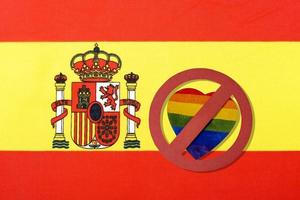 Spain's flag and ban on LGBT people. photo