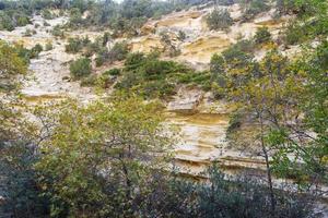 Mountains of avakas gorge in autumn. Hiking in the gorge. photo