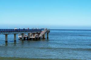High pier over the Baltic Sea in the city of Zelenogradsk. photo