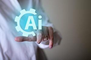 The concept of AI and artificial intelligence training. photo