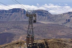 Cable car to the Teide volcano on a summer day. photo