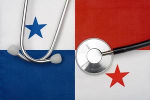 Panama flag and stethoscope. The concept of medicine. photo