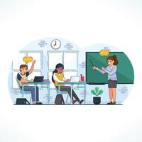 Teaching in Class with Students vector