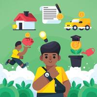 Managing Money and Getting Started with Finance vector