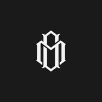 Initial SM MS S M Monogram Logo Template Vector Illustration Isolated in Black White Background
